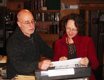 Irvin Ungar with Katja Widmann, Curator at the Deutsches Historisches Museum. Burlingame, California.