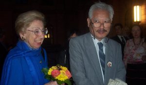 Alexandra with Japanese Szyk collector, Rinjiro Sodei