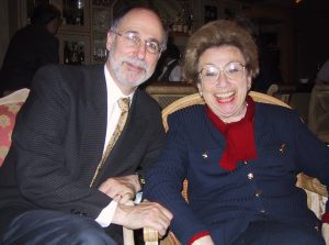 Irvin Ungar and Alexandra Szyk Bracie relaxing at a hotel after an event at the US Capitol Rotunda for Yom HaShoah, 2002