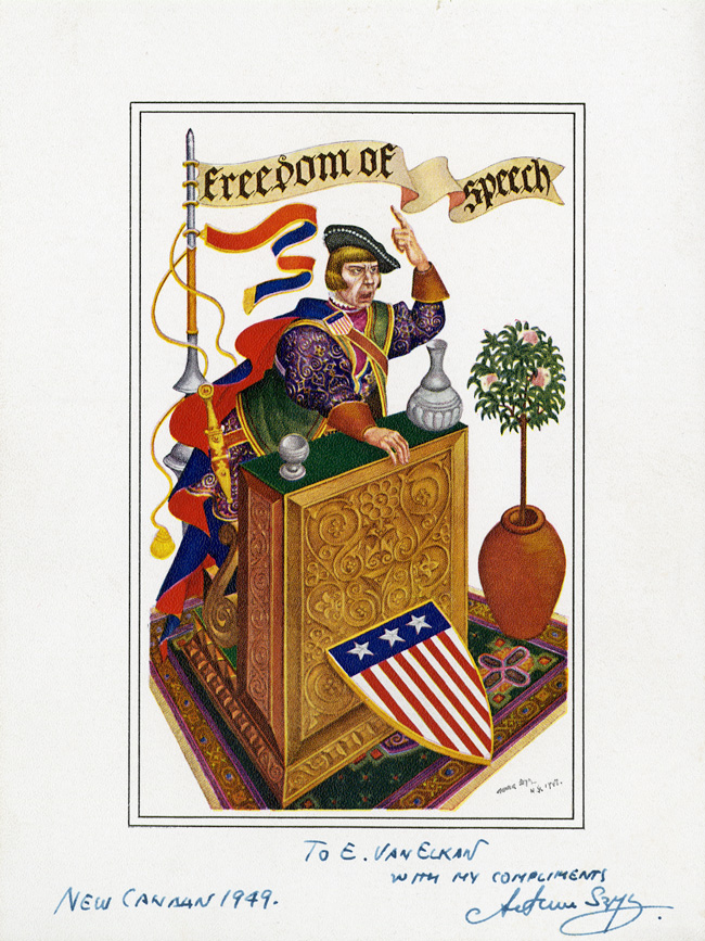 Postcard inscribed and dated by Szyk.